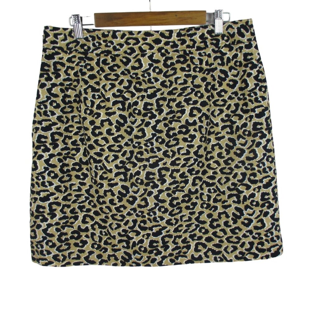 NEW Talbots short A-Line Abstract Cheetah Animal Print Skirt Size 14 Classic - Picture 3 of 6